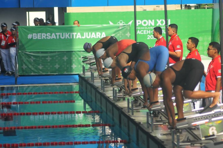 SENGIT, peta persaingan di nomor renang cabang olahraga akuatik PON XXI/2024 yang berlangsung di Kolam Renanh terbaru di Kota Medan, Sumatera Utara (Foto:Arief K/G-SPORTS.DI)