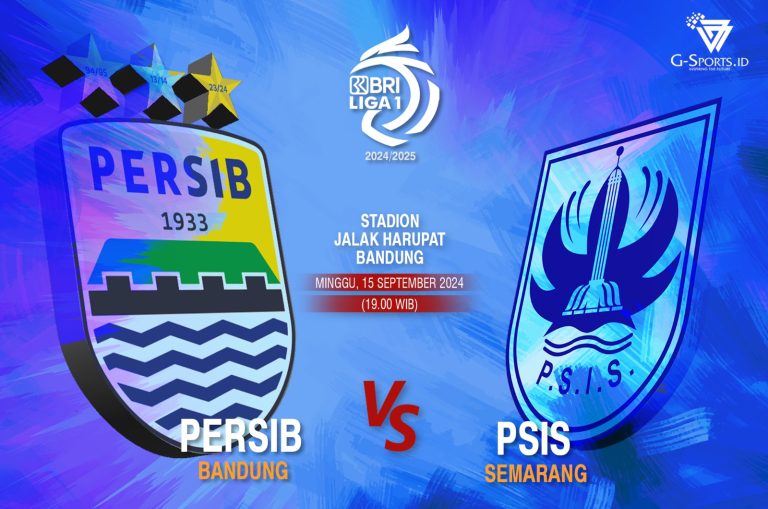 PERSIB Vs PSIS BRI Liga 1 2024/2025. (GRAFIS: Imenk/G-SPORTS.ID)