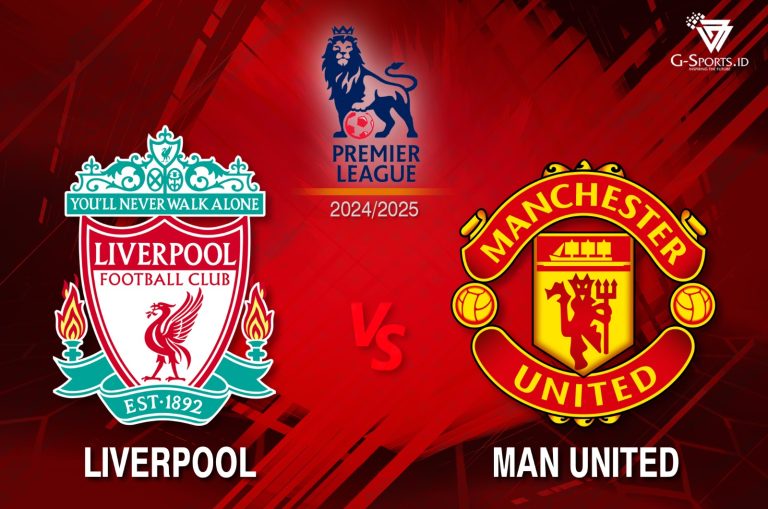 Laga Liverpool vs Manchester United di Liga Inggris 2024/2025 digelar pada Minggu (5/1/2025) pukul 23.30 WIB. (Grafis: Menk Karmawan/G-Sports.id).