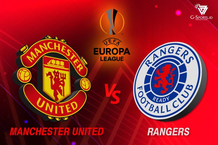 Laga Manchester United vs Rangers di Liga Europa 2024/2025 akan digelar pada Jumat (24/1/2025) pukul 03.00 WIB. (Grafis: Menk Karmawan/G-Sports.id).