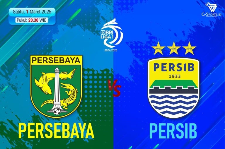 Persebaya berhasil kalahkan Persib Bandung, 4-1 pada pertandingan yang berlangssung di Gelora Bung Tomo, 1 Maret 2025. (Grafis: Imenk Karmawan/G-SPORTS.ID)