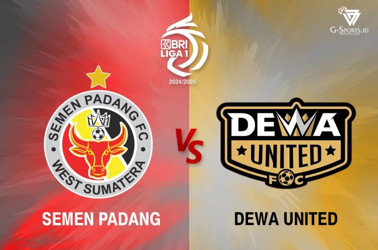 SEMEN PADANG vs DEWA UNITED. Dewa United gsak Semen Padang, 6-0 pekan ke-26 BRI Liga 1 2024/2025. (Grafis: Imenk Karmawan/G-SPORTSID)