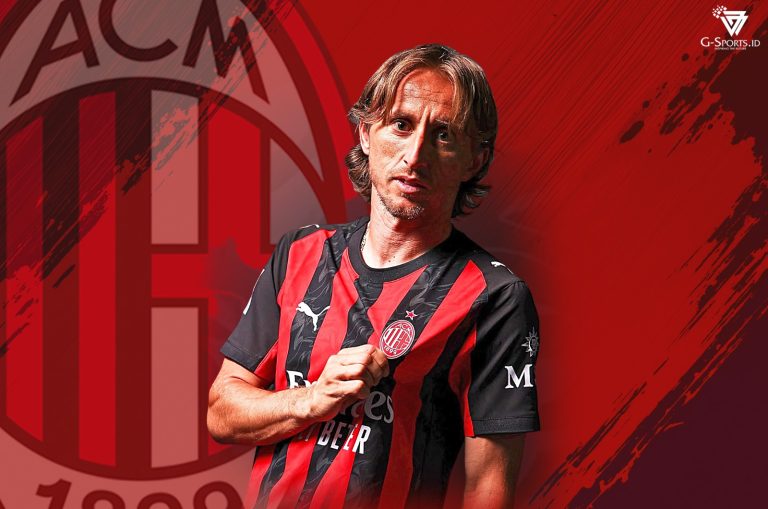 Playmaker baru AC Milan, Luka Modric, akan membuat I Rossoneri menjadi tim yang memiliki pemain kreatif dan berpengalaman. (Foto: Twitter AC Milan/Grafis: Menk Karmawan/G-Sports,id).