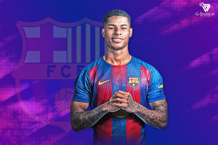 Marcus Rashford sudah tiba di Barcelona, dalam waktu dekat akan resmi bergabung dengan status pinjaman dari Manchester United. (Foto: Twitter Fabrizio Romano/Grafis: Menk Karmawan/G-Sports.id).