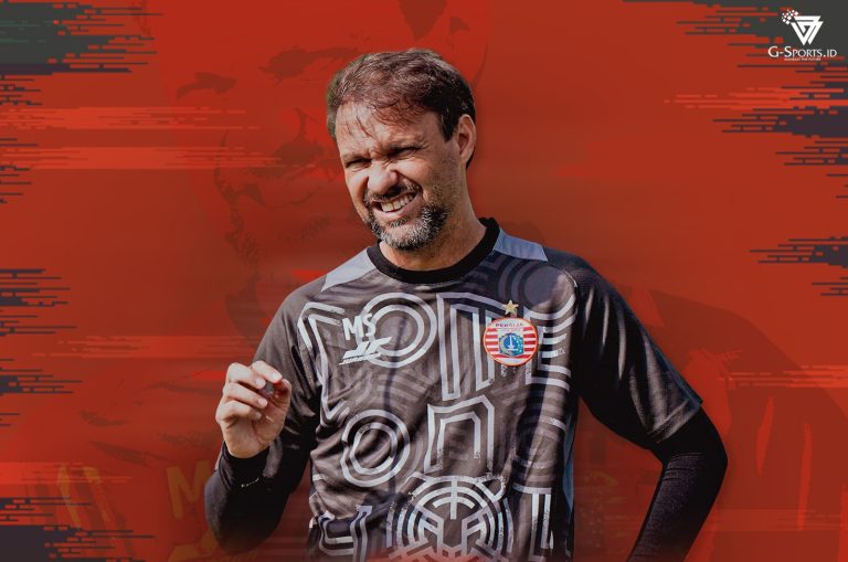 Pelatih Persija, Mauricio Souza. (Foto: Twitter Persija/Grafis: Menk Karmawan/G-Sports.id).