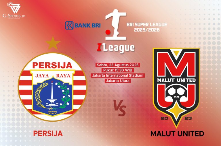 Persija vs Malut United di Super League 2025/2026 pekan ke-3, Sabtu (23/8/2025) pukul 15.30 WIB. (Grafis: Menk Karmawan/G-Sports.id).