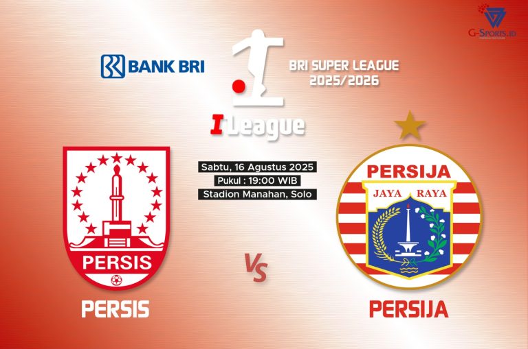 Laga Persis Solo vs Persija di Super League 2025/2026 akan digelar pada Sabtu (16/8/2025) pukul 19.00 WIB. (Grafis: Menk Karmawan/G-Sports.id).