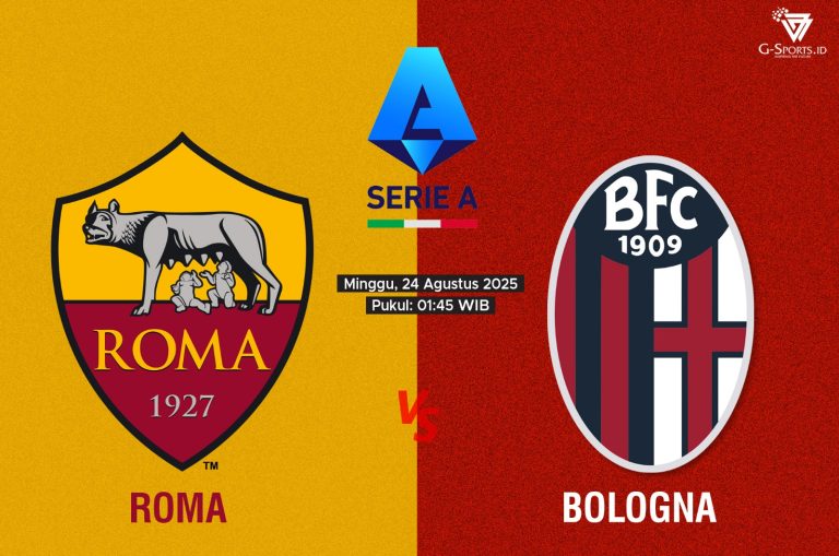 ILUSTRASI Roma Vs Bologna. (Grafis: Imenk/G-SPORTS.ID)