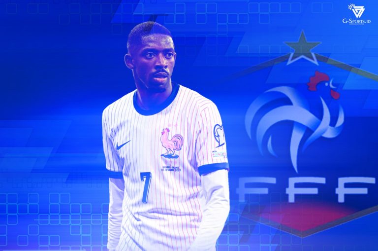 Bintang Timnas Prancis, Ousmane Dembele (Foto: Instagram/Grafis: Menk Karmawan/G-Sports.id).