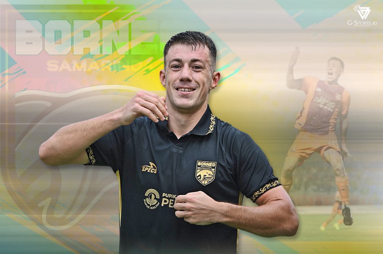 Bintang Borneo FC, Mariano Peralta. (Foto: Twitter Borneo FC/Instagram Mariano Peralta/Grafis: Menk Karmawan/G-Sports.id).