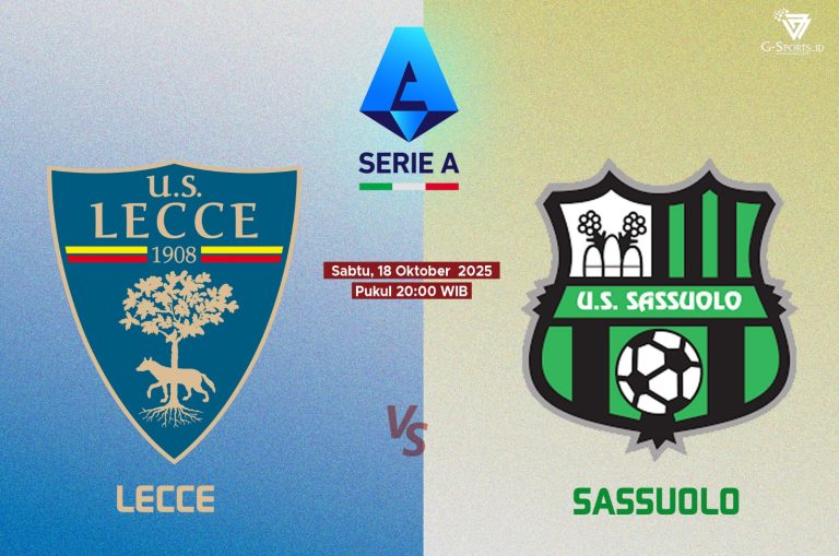LECCE Vs Sassuolo, Sabtu (18/10/2025). (Grafis: Imenk/G-SPORTS,ID)