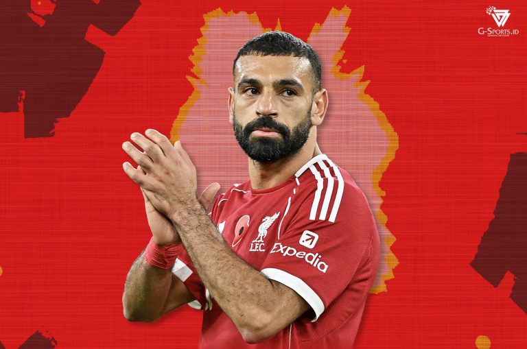 Penyerang Liverpool, Mohamed Salah (Foto: The Touchline Twitter/Grafis: Menk Karmawan/G-Sports.id).
