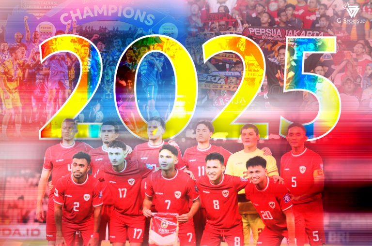 Kaleidoskop olahraga Indonesia sepanjang 2025. (Grafis: Menk Karmawan/G-Sports.id)