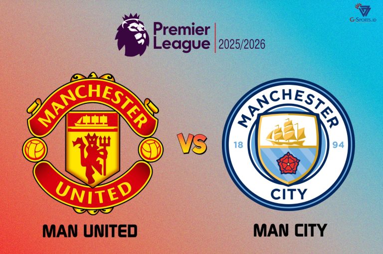 Manchester United vs Manchester City di Liga Inggris akan digelar pada Sabtu (17/1/2026) pukul 19.30 WIB. (Grafis: Menk Karmawan/G-Sports.id)